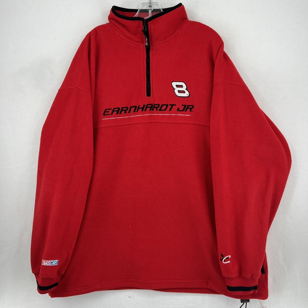 Vintage 90's Dale Earnhardt Jr. 8 Microfleece 1/4 Zip Pullover Red Size XXL‎